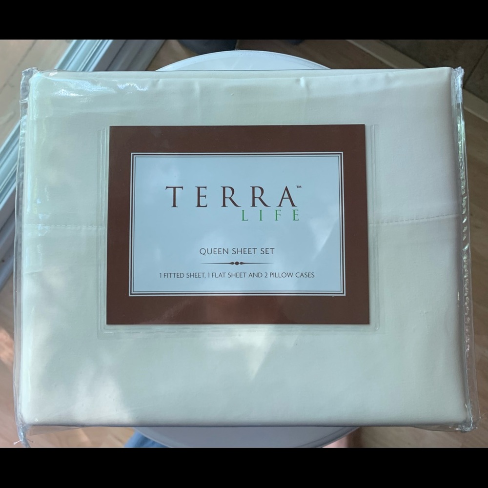 NEW Terra Life queen microfiber sheet set, ivory